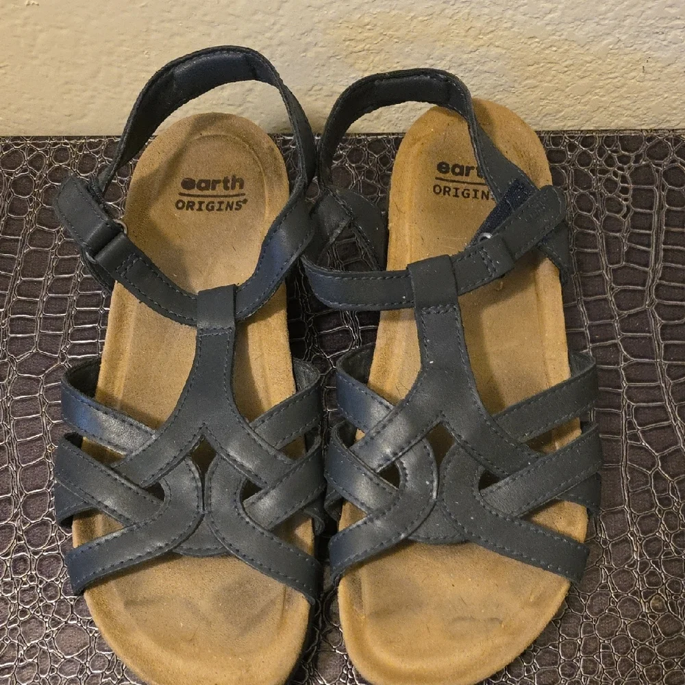 Earth Origins Gray Siana Leather Flats Size 10